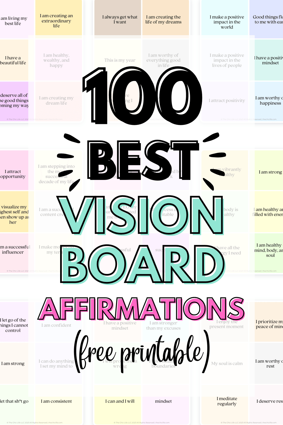 100 Best Vision Board Affirmations 2026 (Free Printable) - The with regard to 100 Notable Books of 2026 Printable List