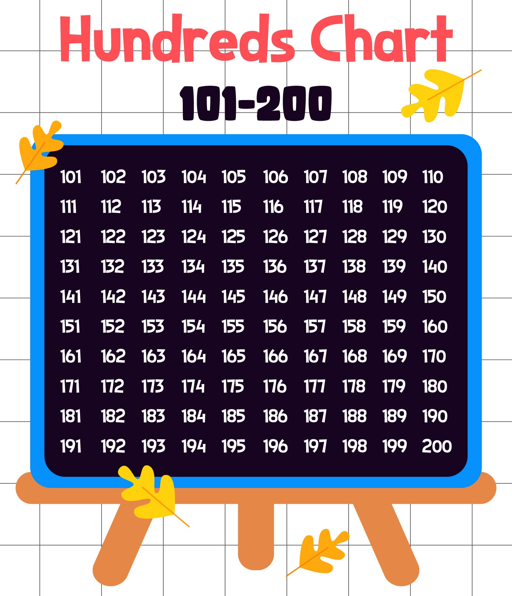 101 To 200 Chart - 10 Free Pdf Printables | Printablee with 101-200 Chart Printable Free