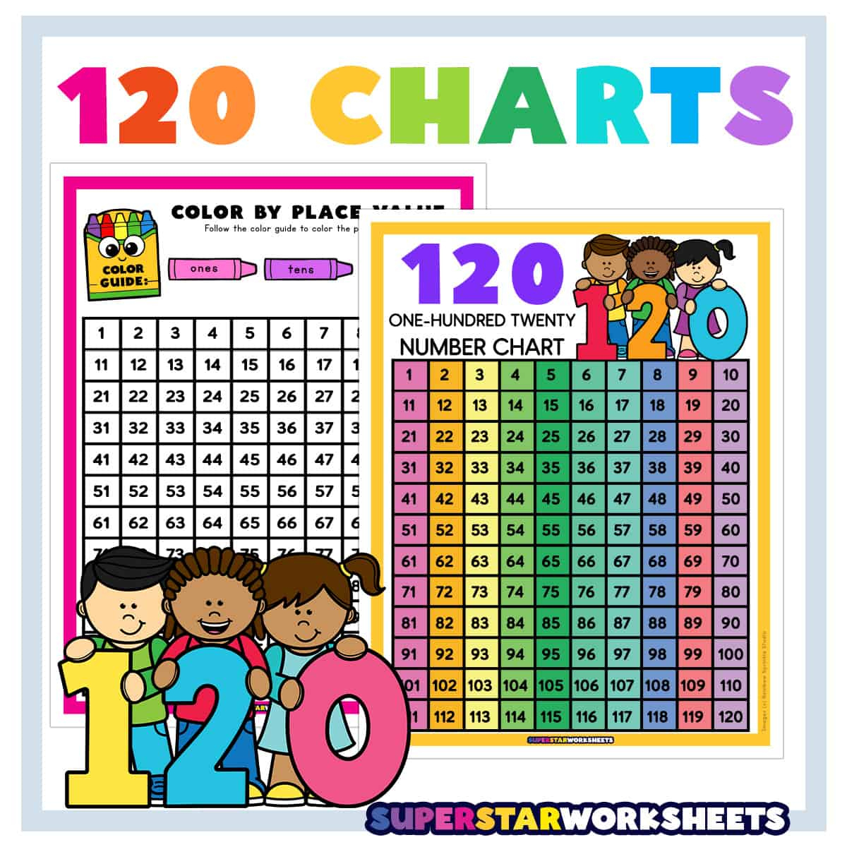 120 Chart (Free Printable) - Superstar Worksheets regarding 1-120 Number Chart Free Printable