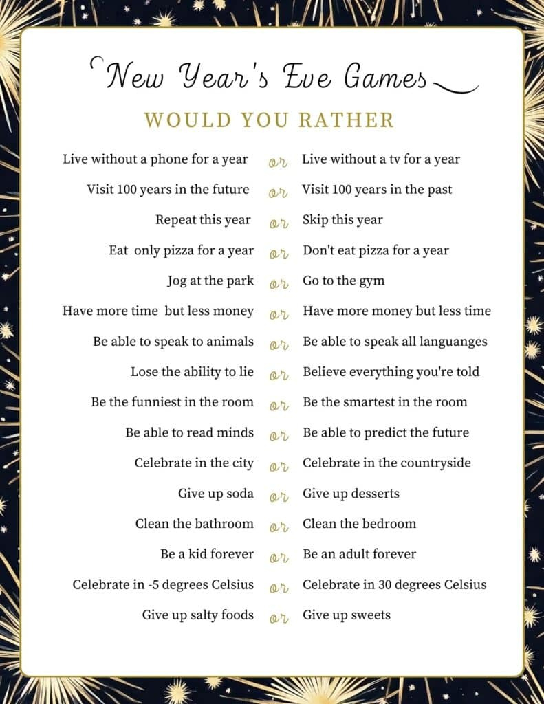 18 Free Printable Adults New Year'S Eve Party Games & Activities regarding Printable Games For Adults
