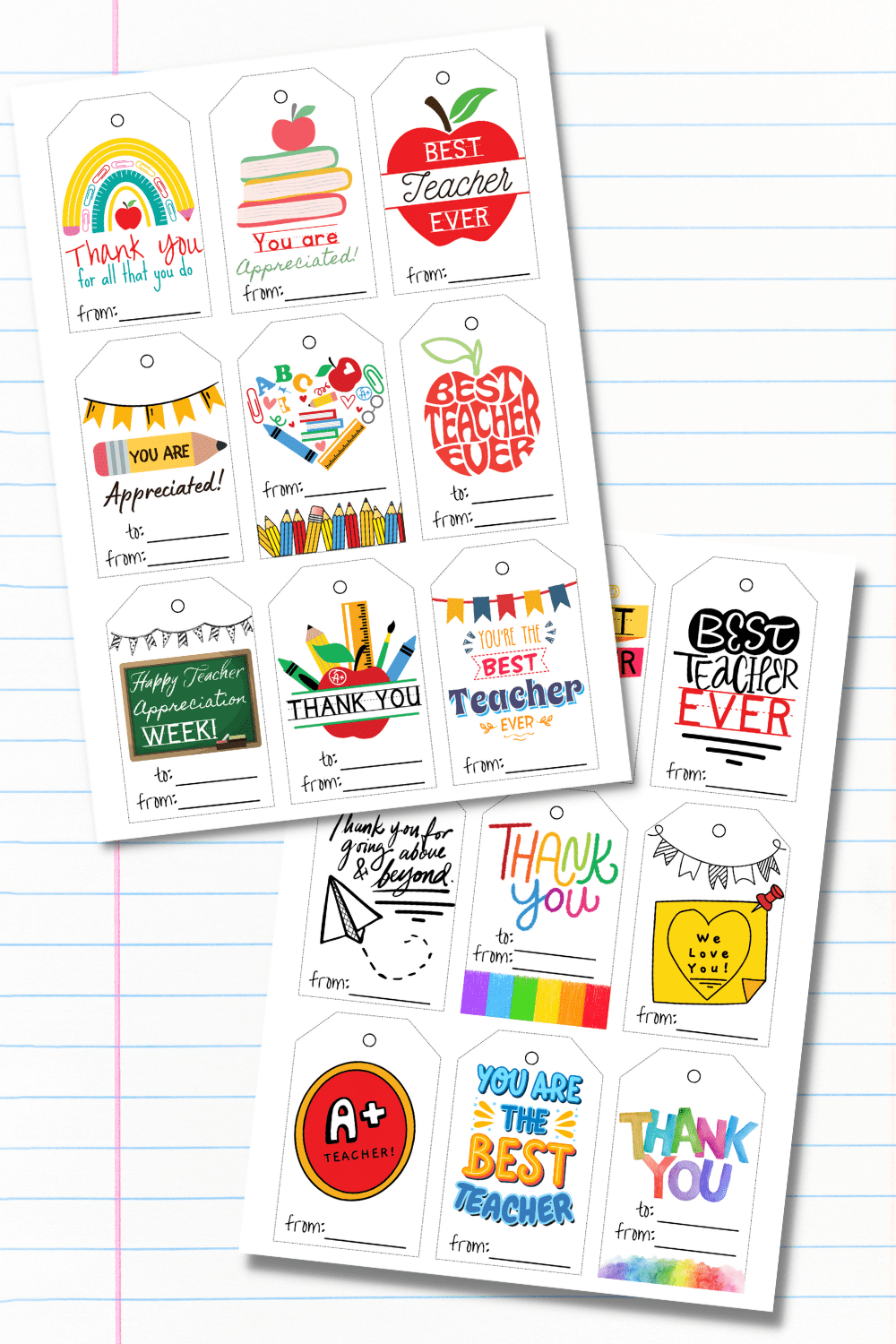 20 Free Printable Teacher Appreciation Tags - Prudent Penny Pincher regarding Free Printable Teacher Appreciation Gift Tags