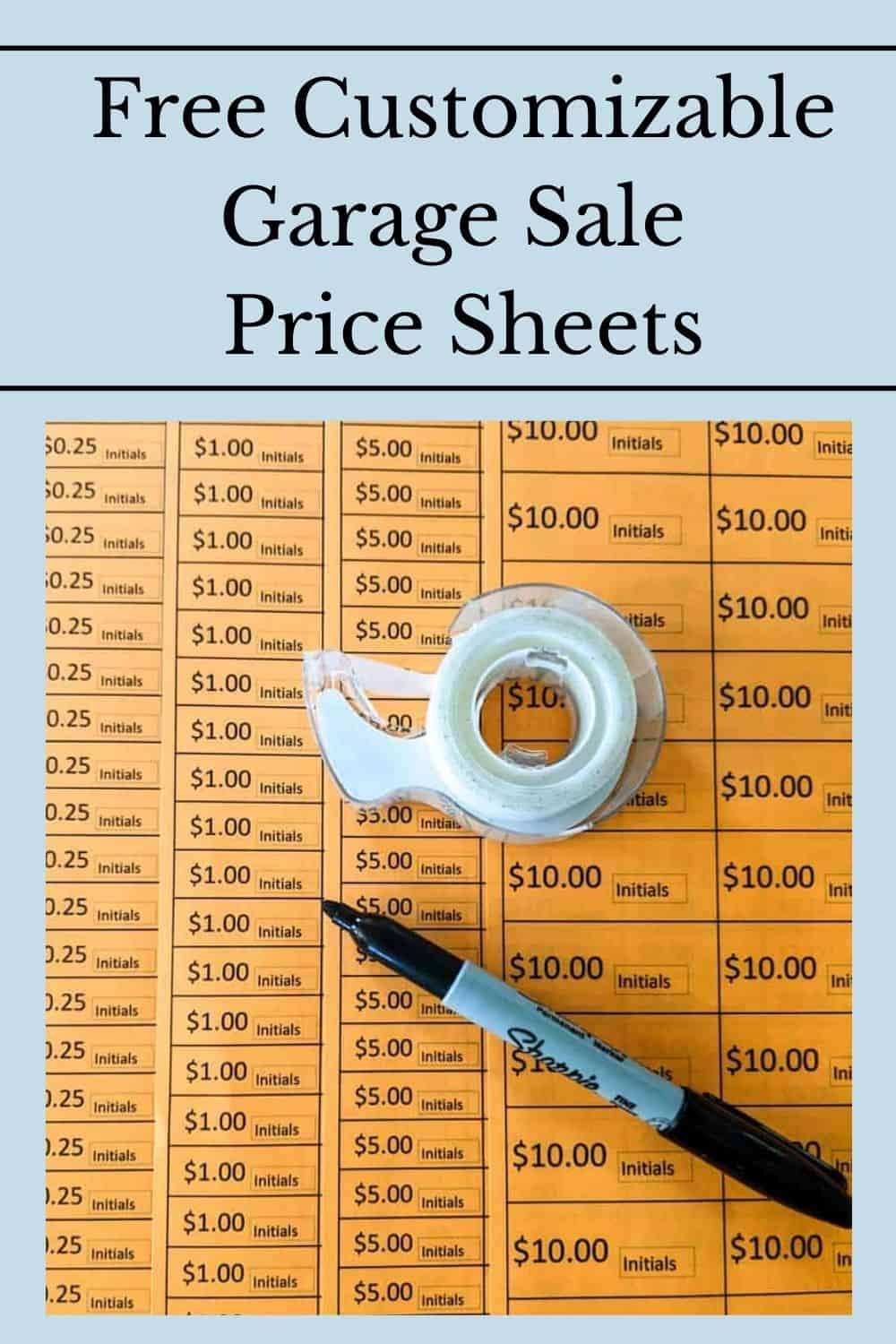 20 Tips How To Price Garage Sale Items - Our Vintage Bungalow pertaining to Printable Garage Sale Pricing Guide