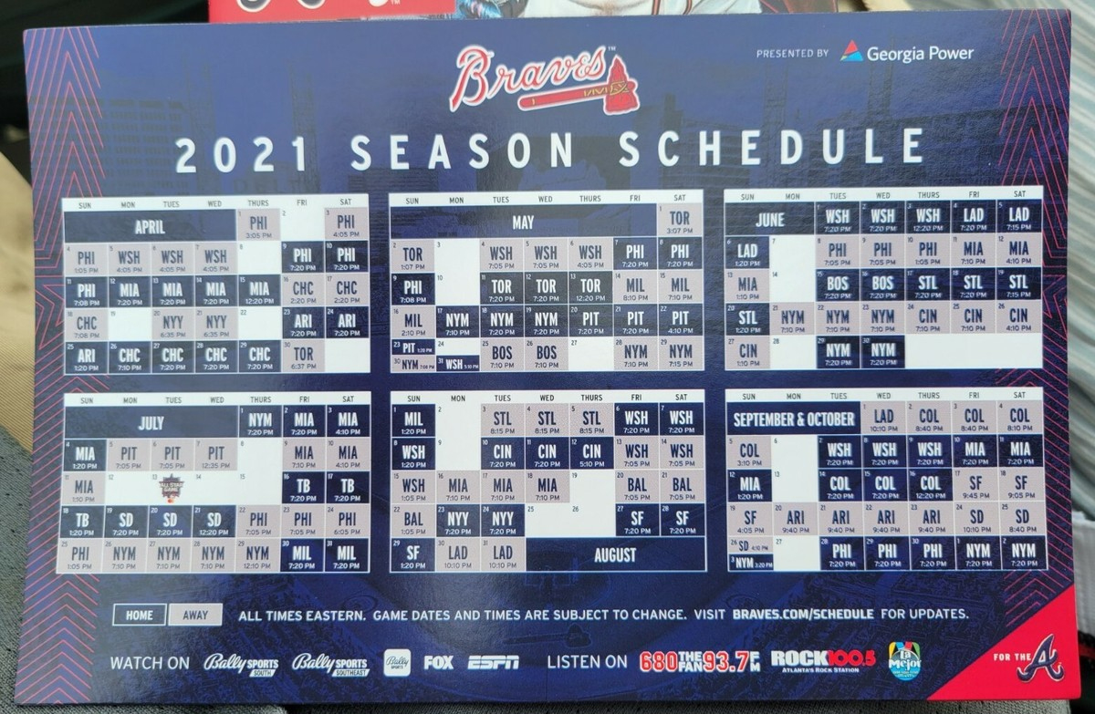 2021 Atlanta Braves Magnetic Schedule & Program Sga Opening Night with Atlanta Braves Schedule 2021 Printable
