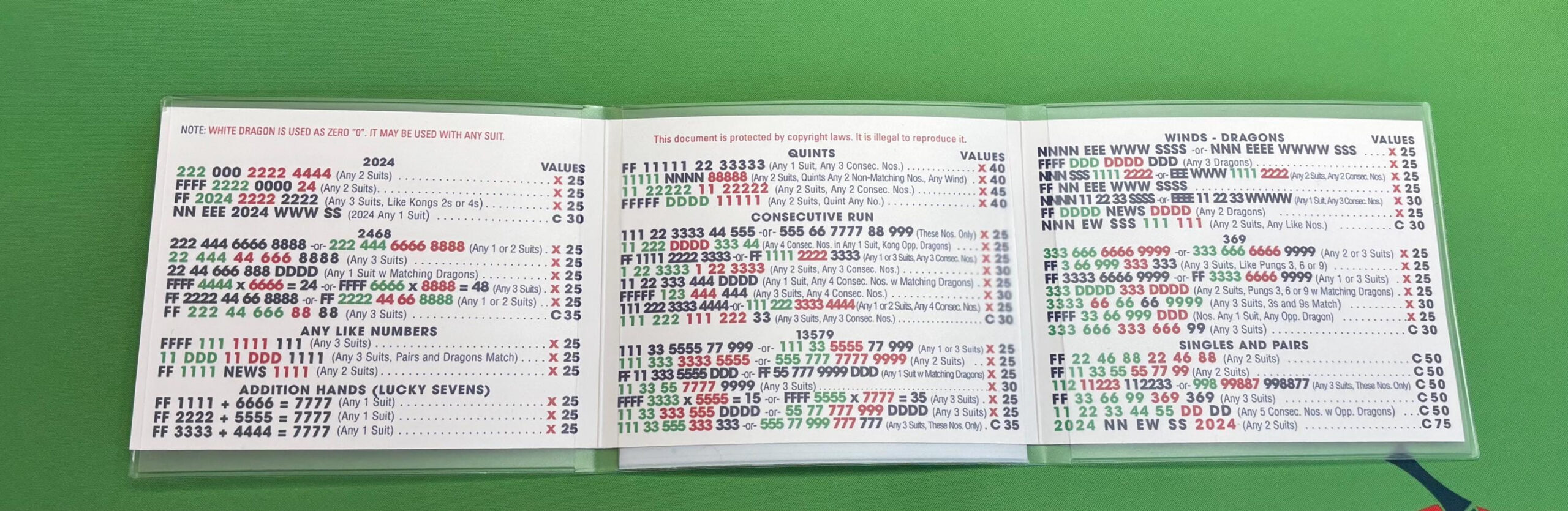 2024 Mahjong Card Printable - Etsy with regard to Free Printable Mahjong Cards