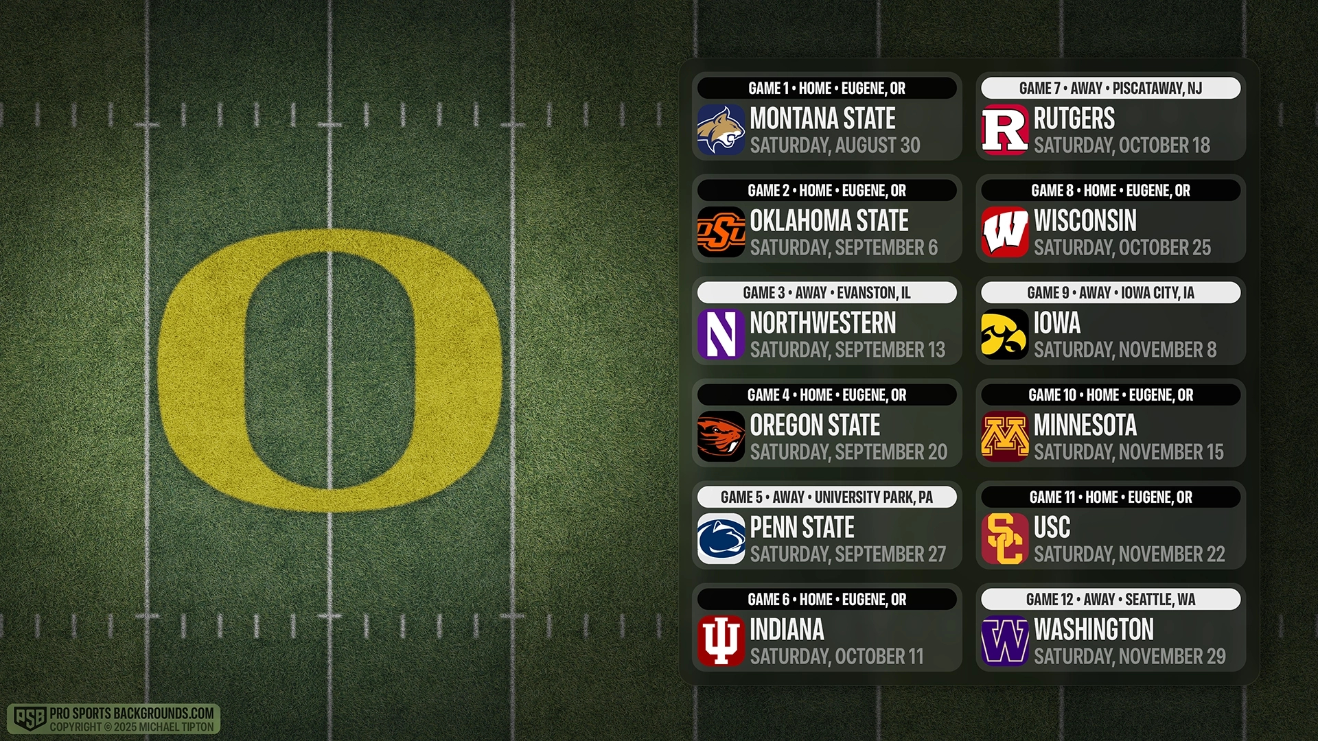 2025 Oregon Ducks Wallpapers & Full Season Schedules inside Oregon Ducks Football Schedule Printable
