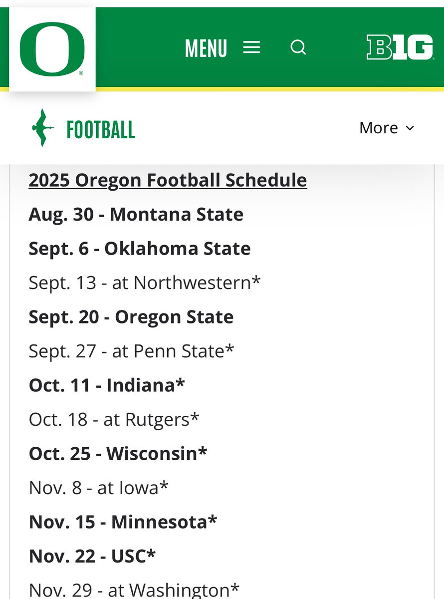 2025 Oregon Football Schedule: within Oregon Ducks Football Schedule Printable