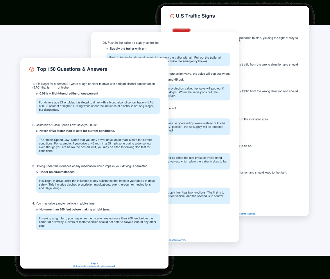 2025 Usa Dmv Permit Test Cheat Sheet. 99% Pass Rate inside Dmv Practice Permit Test Printable