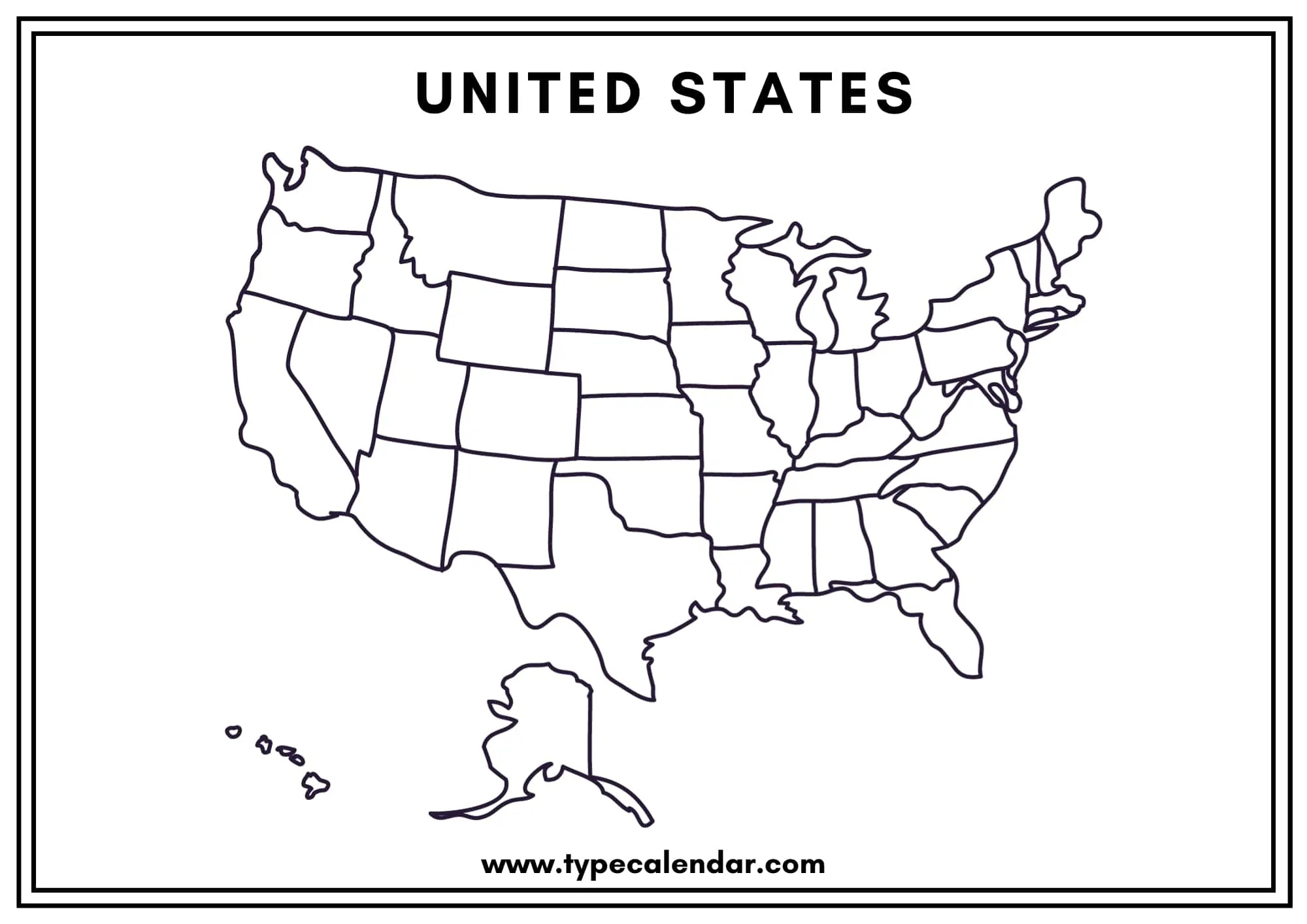 40+ Free Printable Blank Us Map Templates [Editable Pdf] in Map of Us Blank Printable