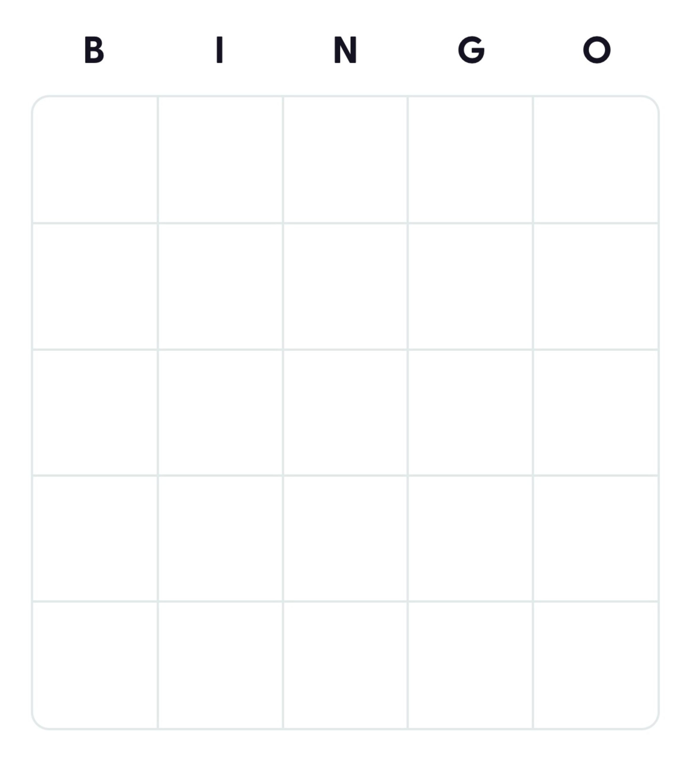 50+ Free Printable Blank Bingo Card Templates - Bingo Card Creator with Free Printable Cute Bingo Template