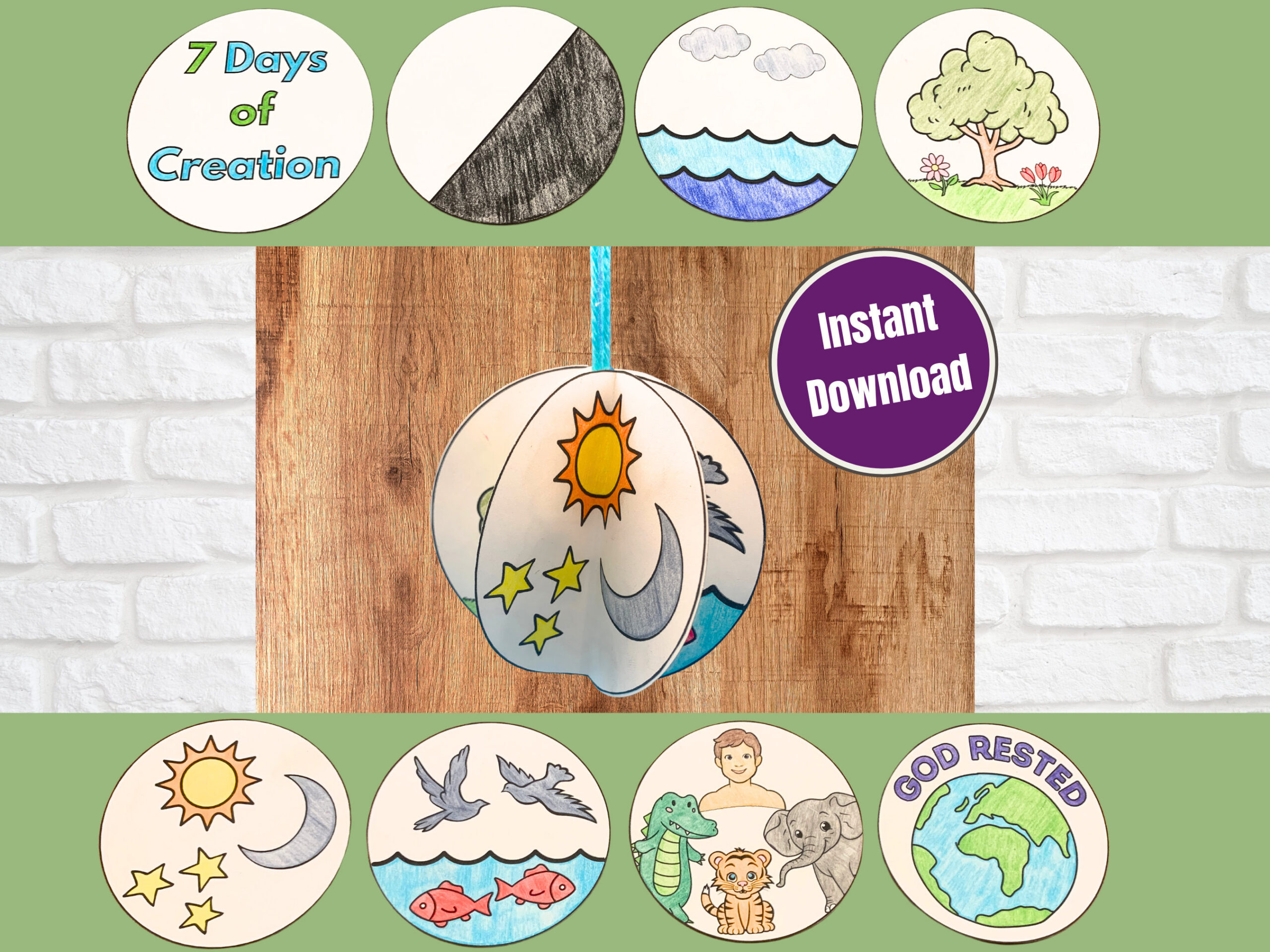 7 Days Of Creation 3D Ball Craft | In The Beginning Creation Craft with regard to Printable 7 Days Of Creation Crafts