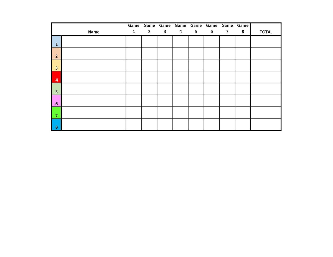 8-Player Euchre Tournament Score Sheet And Rotations Pdf Printable intended for Printable Euchre Tally Cards For 8 Players