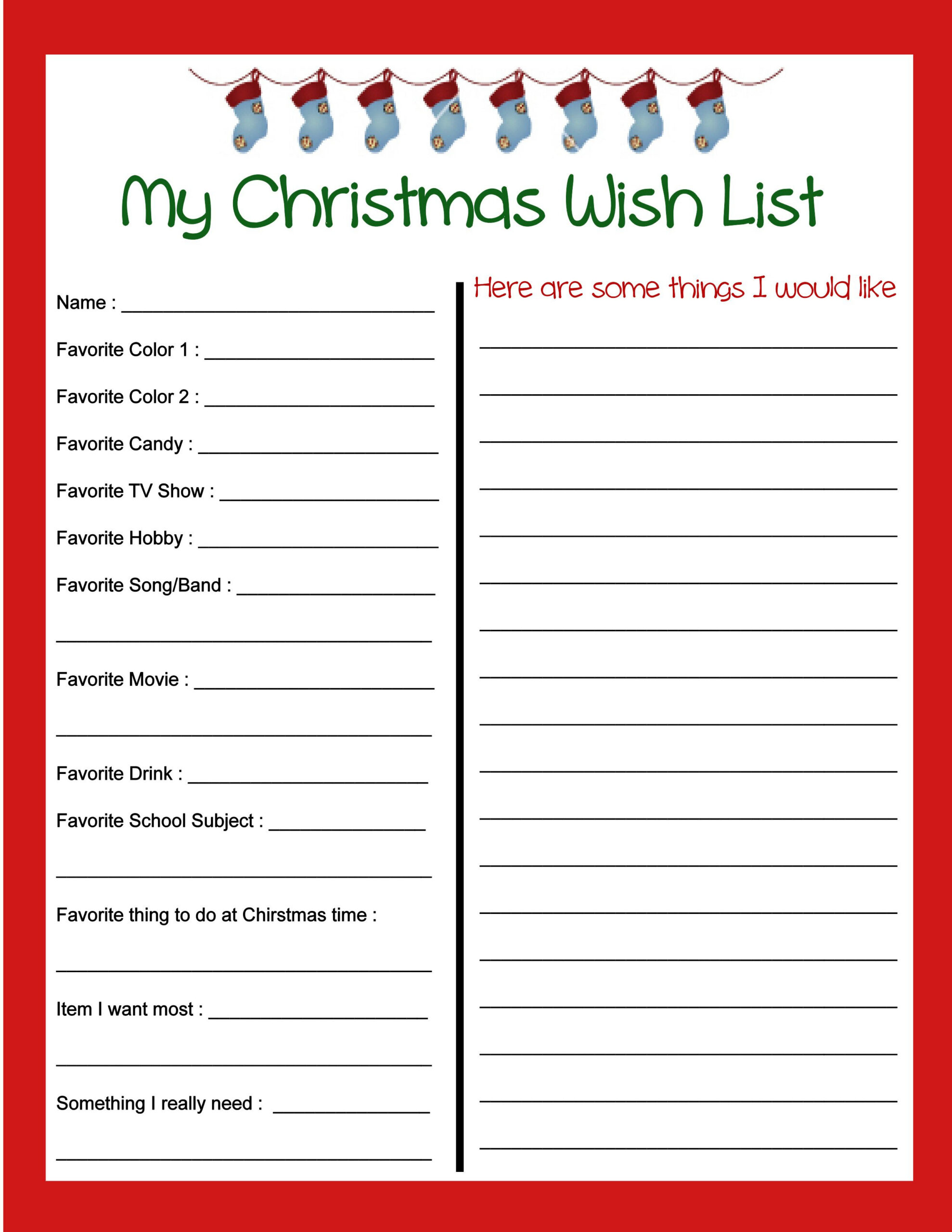 9 Best Christmas List Printable Ideas | Christmas List Printable with Printable Christmas Wish List Maker