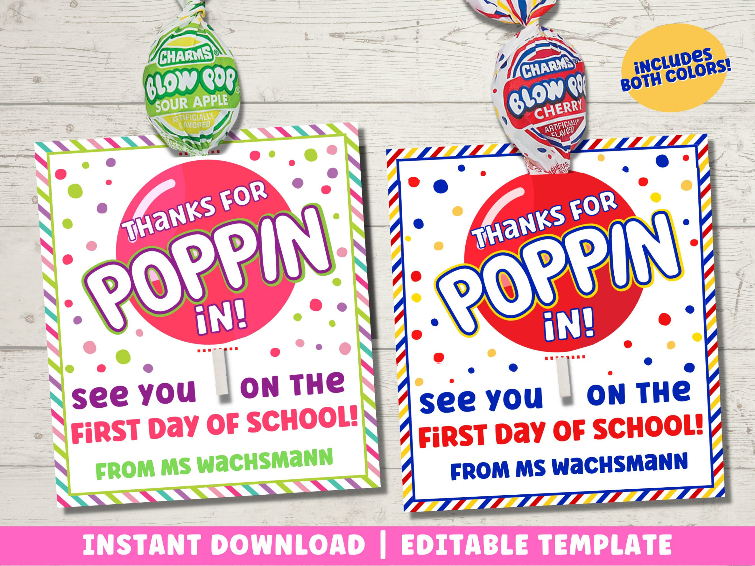 Back To School Lollipop Tag Printable | Thanks For Popping In with regard to Thanks For Popping in Tags Free Printable