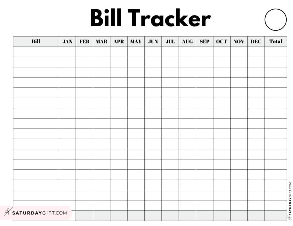 Bill Organizer Template - 39 Cute &amp;amp; Free Printable Bill Trackers throughout Monthly Bill Payment Log Printable