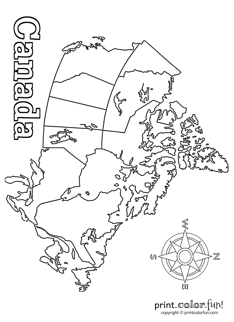 Blank Map Of Canada, At Printcolorfun within Printable Blank Map of Canada