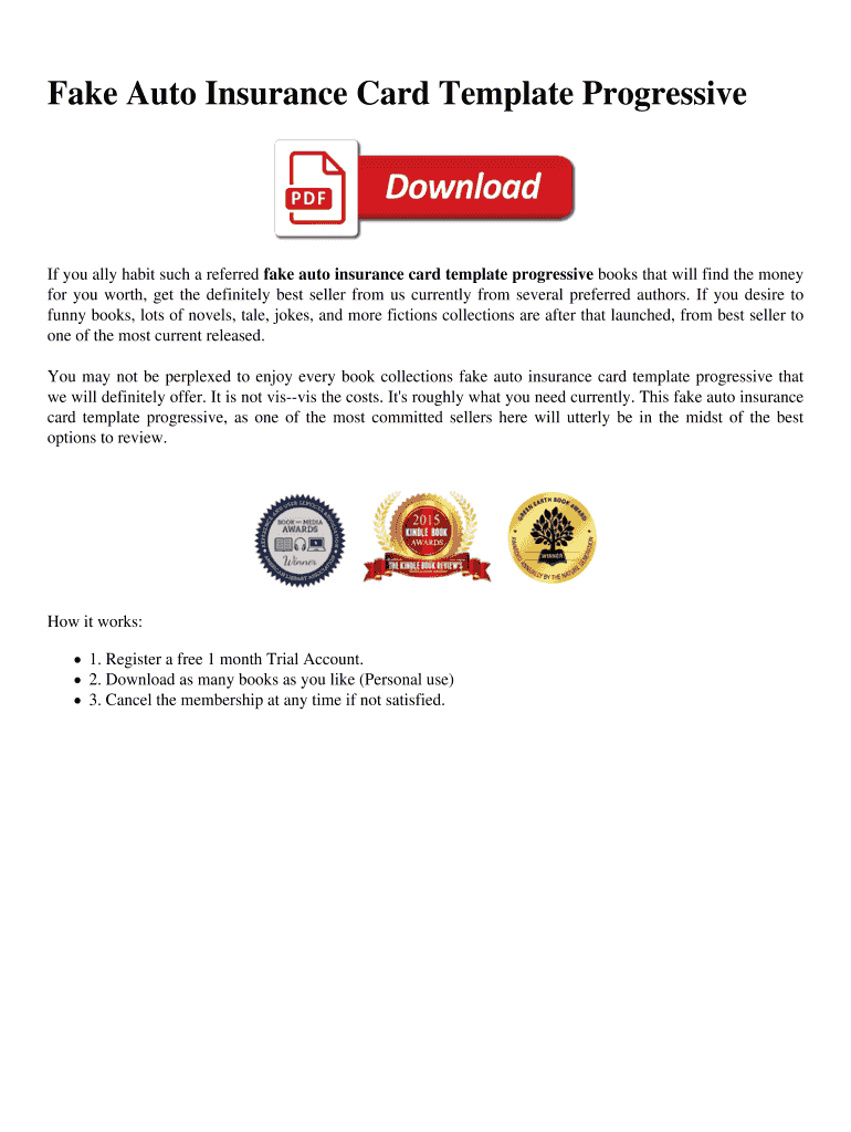 Blank Progressive Insurance Card Form - Fill Out And Sign: Fill throughout Fillable Printable Progressive Insurance Card Template