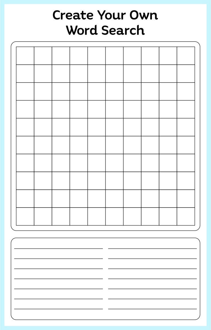 Blank Word Search Puzzles - 16 Free Pdf Printables | Printablee regarding Create Word Search Free Printable