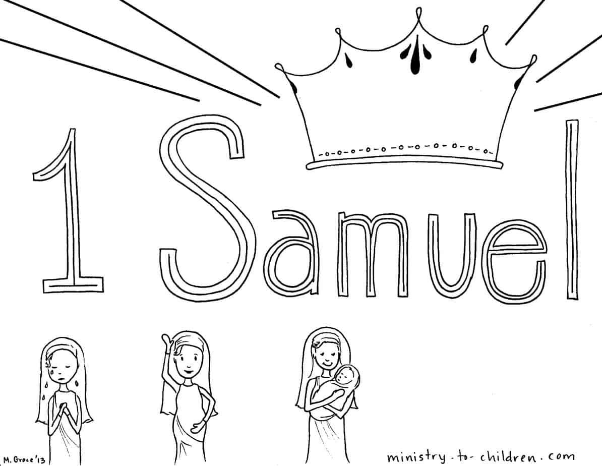 Book Of 1 Samuel" Bible Coloring Page with 1 Samuel 20 Sunday School Lesson Printable Picture Story