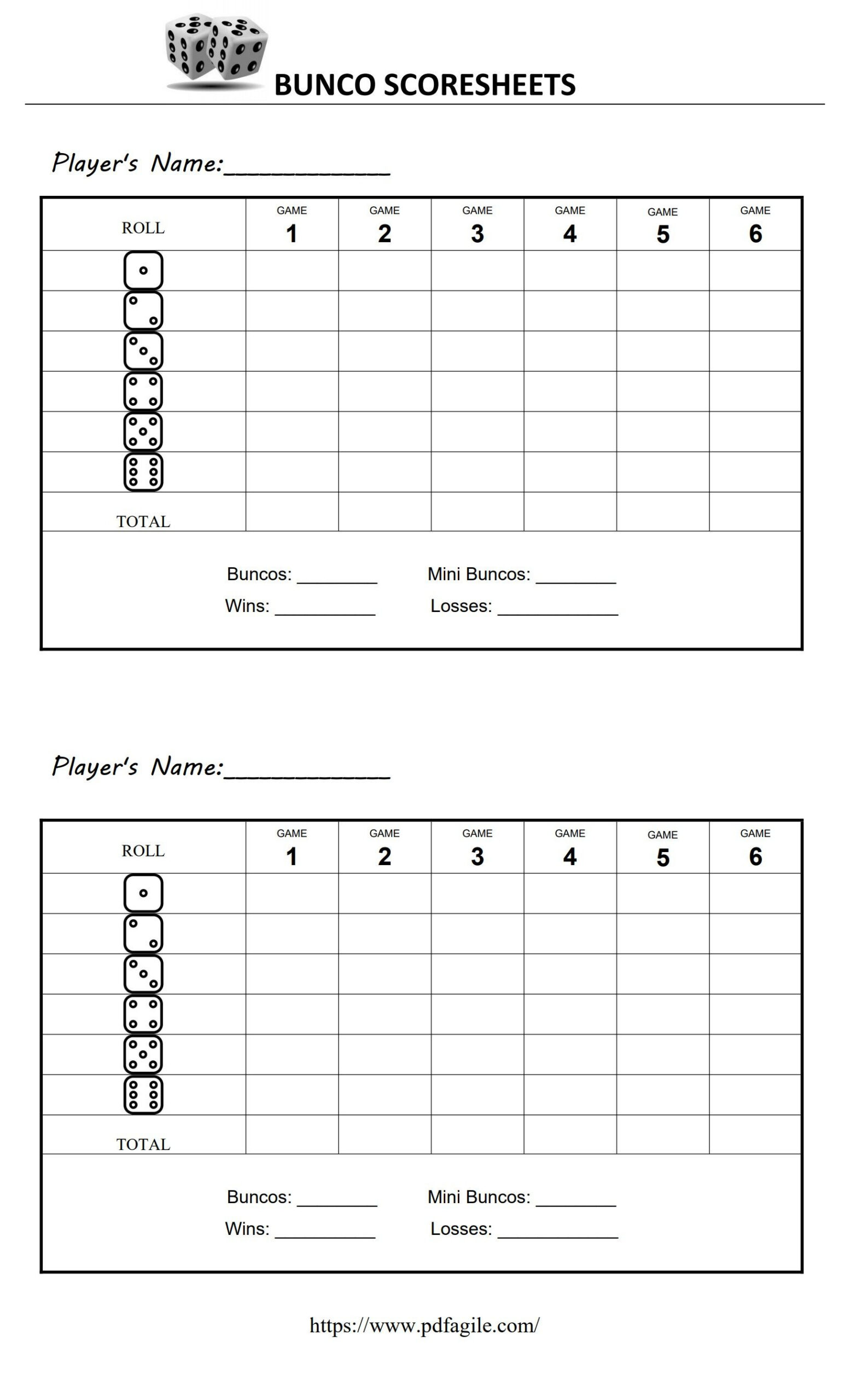 Bunco Scoresheet Template | Pdf Agile within Downloadable Free Printable Bunco Score Sheets