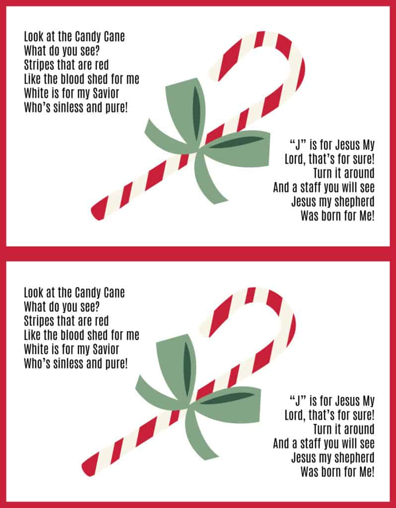 Candy Cane Poem About Jesus (Free Printable Pdf Handout) Christmas in The Meaning Of The Candy Cane Printable