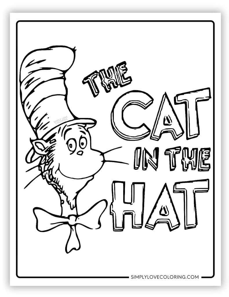 Cat In The Hat Coloring Pages (Free Pdf Printables) – Simply Love in Free Cat in the Hat Printables