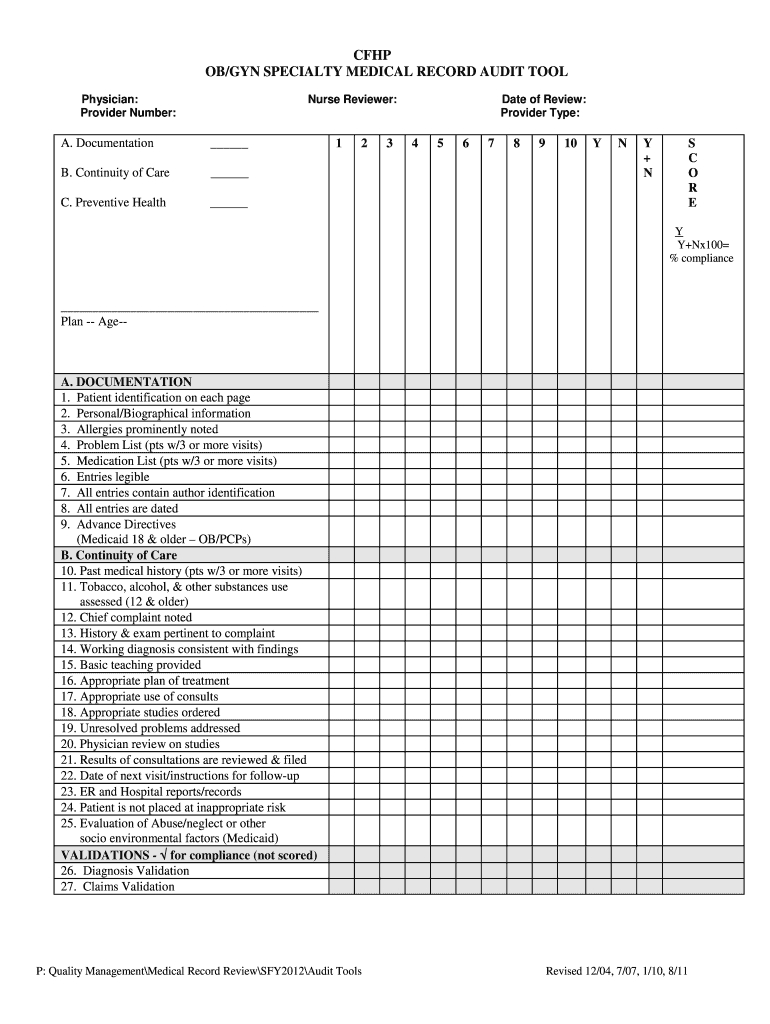 Chart Audit Template: Fill Out & Sign Online | Dochub regarding Printable Medical Chart Audit Template