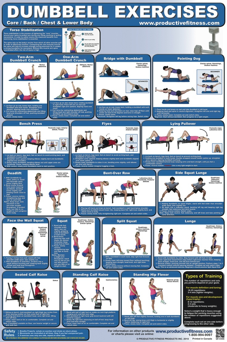 Chart Of Dumbbell Exercises with Dumbbell Exercises Chart Free Printable