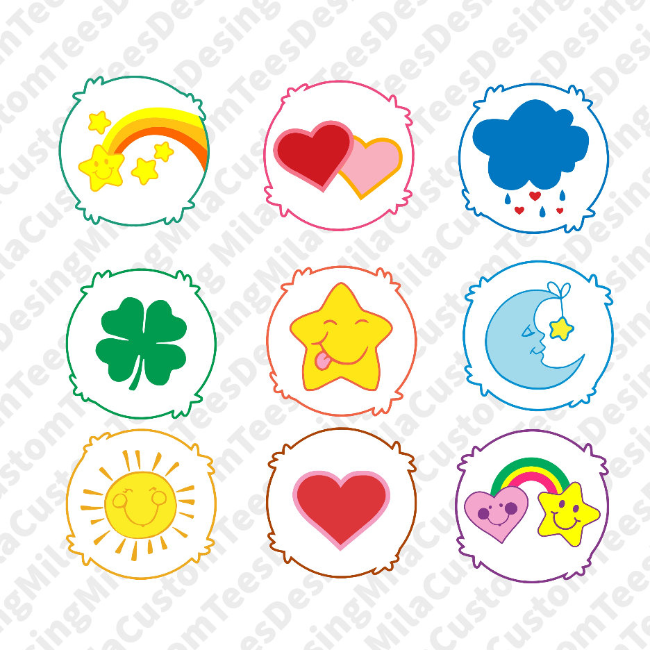 Christmas Bundle Svg, Christmas Gift Png, 9 Care Bears Belly inside Care Bear Belly Badges Printable