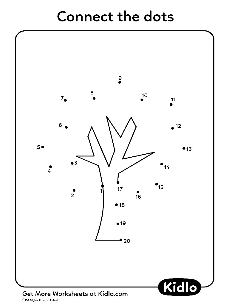 Connect The Dots 1-20 – Activity Worksheet #28 - Kidlo pertaining to 1-20 Connect The Dots Printable