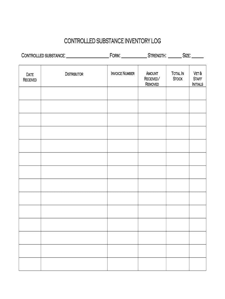 Controlled Substance Inventory Log Form - Fill Online, Printable regarding Printable Controlled Drug Log Sheets