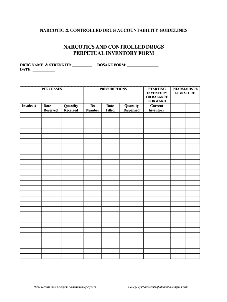 Controlled Substance Perpetual Inventory Log: Fill Out & Sign with regard to Printable Controlled Drug Log Sheets