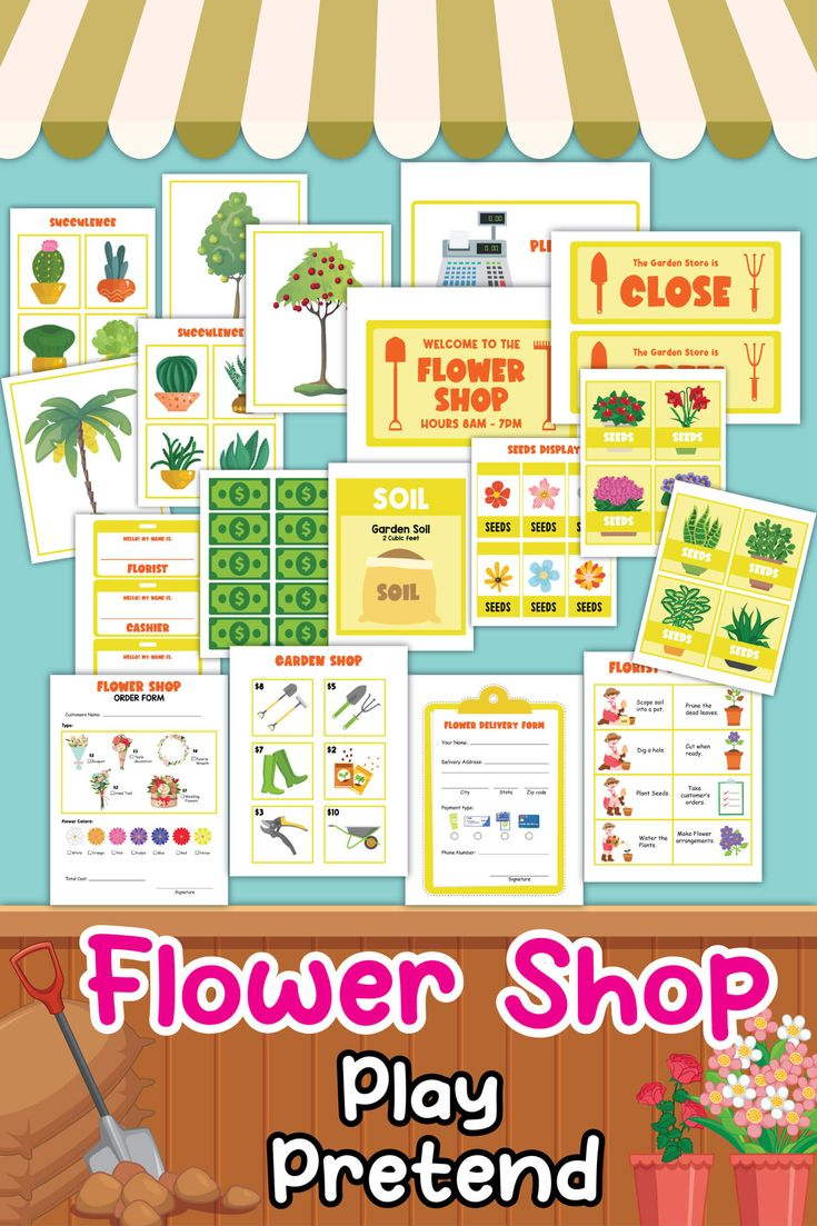 Creative Plant Store Printable Bundle For Kids in Flower Shop Dramatic Play Free Printables