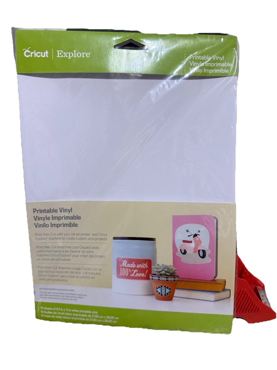 Cricut 2002636 Printable Vinyl 8.5" X 11" Sheets - Pack Of 10 For within Cricut 2002636 Printable Vinyl For Die Cuts