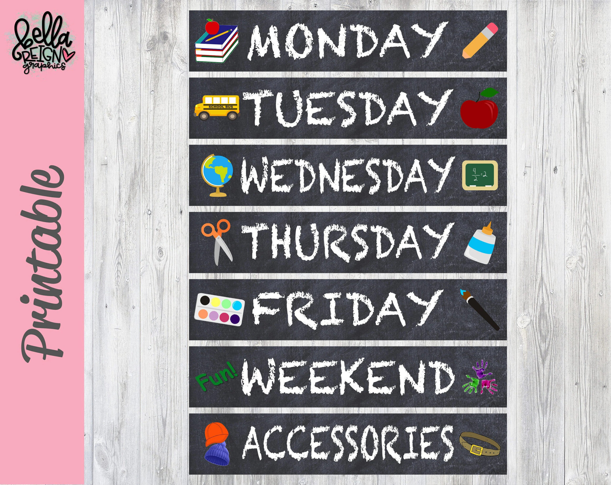 Days Of The Week Labels Printable Free - Printable Bingo Cards pertaining to Free Printable Days of the Week Labels