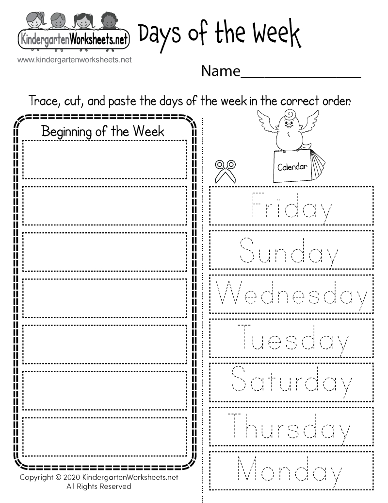 Days Of The Week Worksheet - Free Printable, Digital, & Pdf regarding Days of Week Printable Free