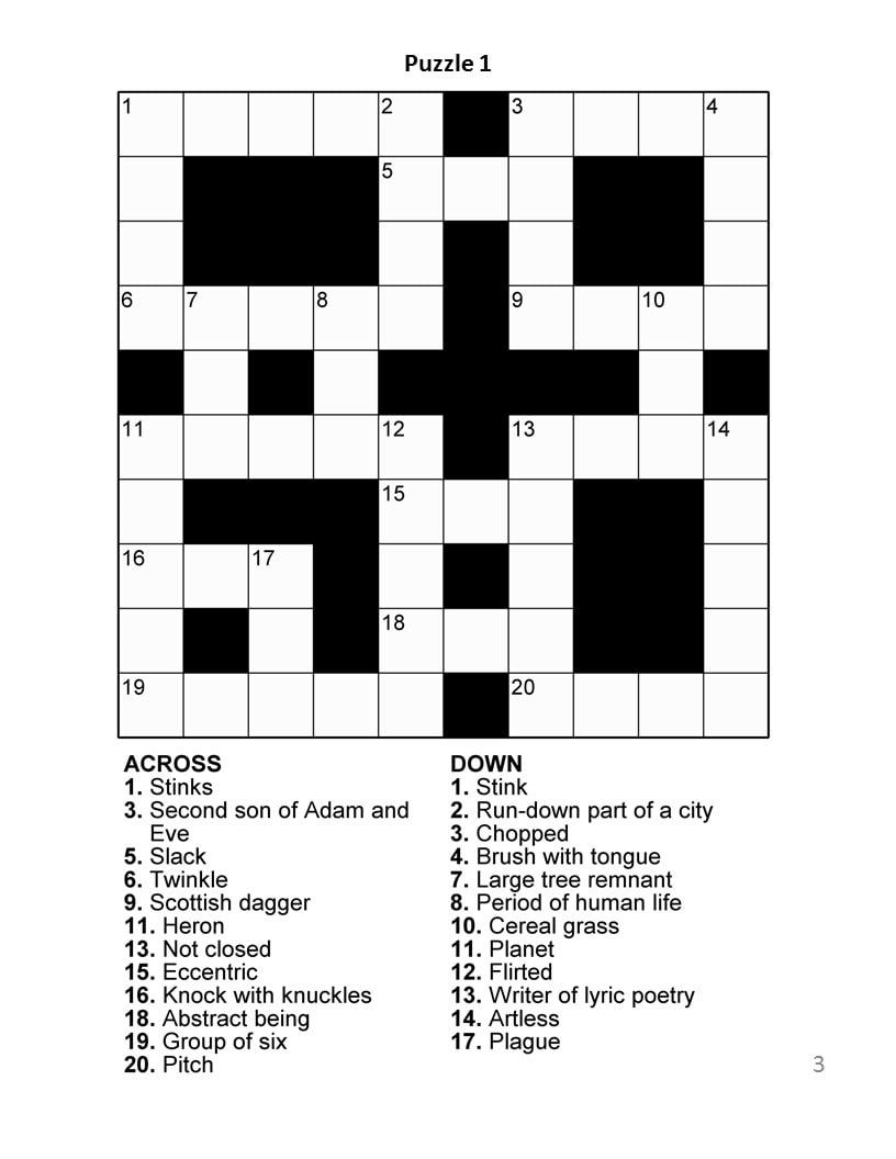 Digital Download 100 Printable Crossword Puzzles For Adults, Fun intended for Printable Easy Crossword Puzzles For Adults