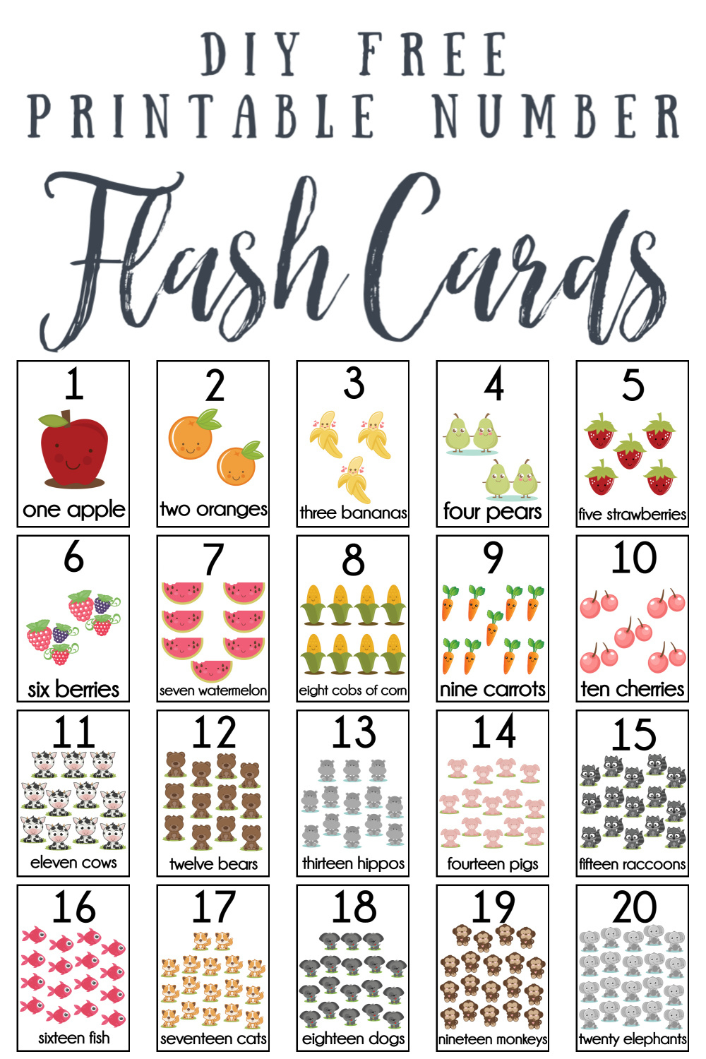 Diy Number Flash Cards Free Printable - Extreme Couponing Mom throughout Number Cards 1-20 Printable Free