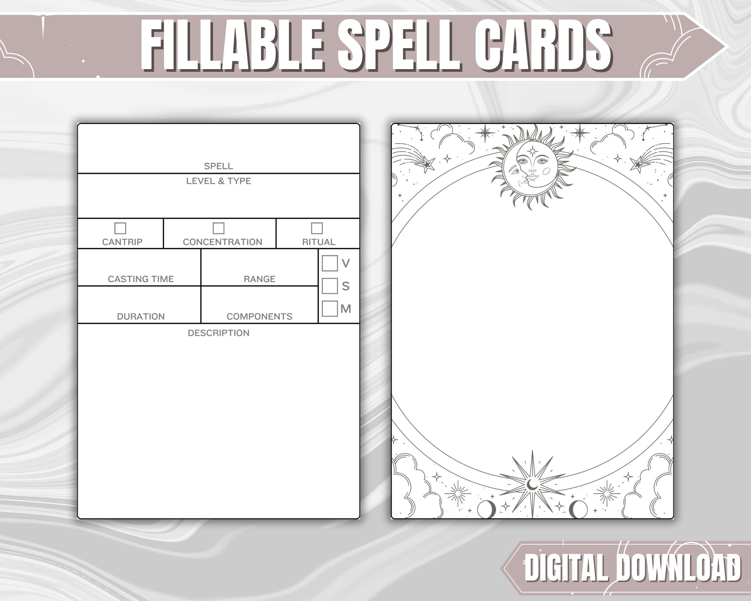Dnd Spell Cards English Version | Dungeons And Dragons 5Th Edition for D&amp;amp;D Printable Spell Cards