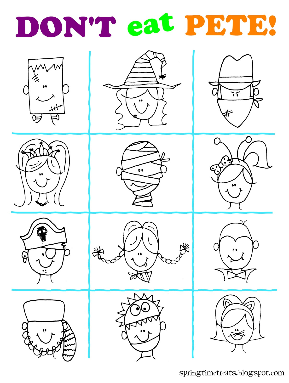 Don&amp;#039;T Eat Pete Free Halloween Printable | Spring Time Doodles inside Don&amp;#039;T Eat Pete Free Printable