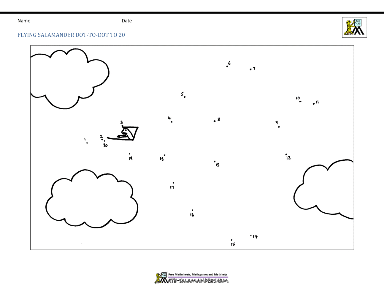 Dot To Dot Coloring Pages Up To 20 intended for 0-20 Dot To Dot Printables