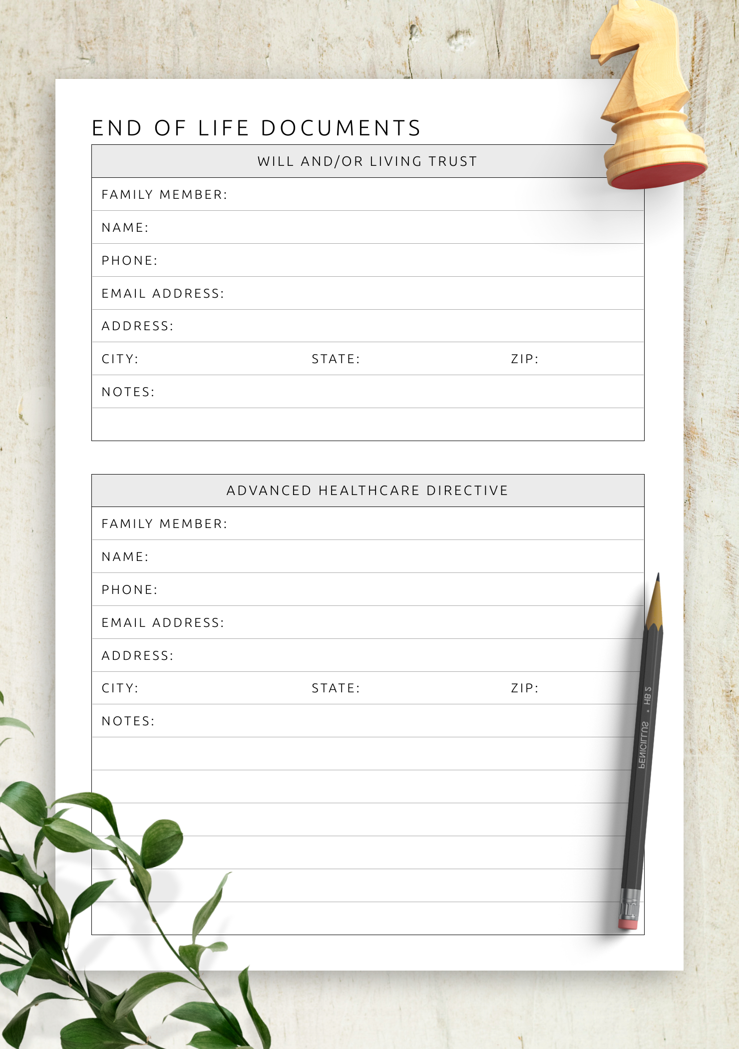 Download Printable End Of Life Documents Pdf inside Free Printable End of Life Planner Template