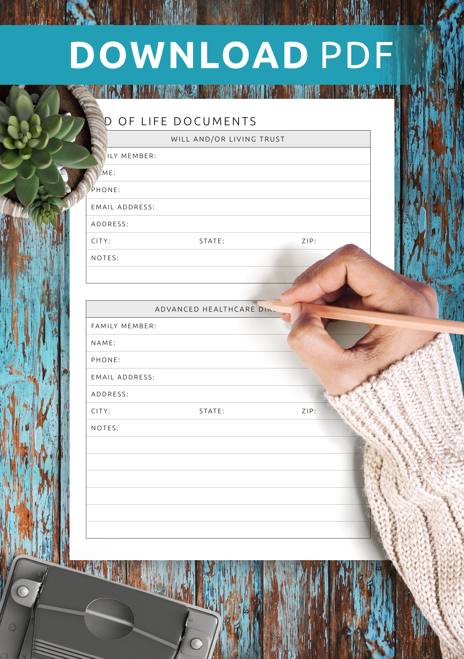 Download Printable End Of Life Documents Pdf intended for Free Printable End of Life Planner Template