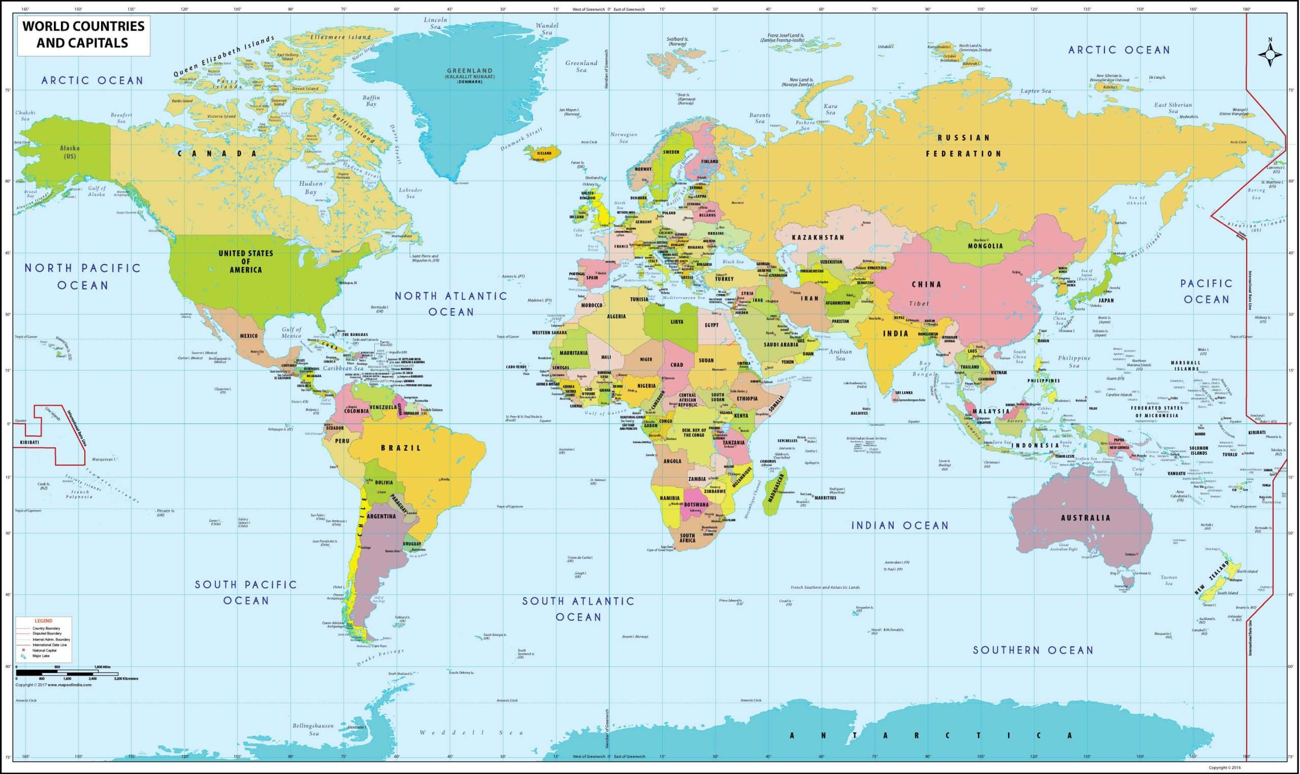 ▷ World Map To Print | High Quality Maps【Free】 throughout World Map with Countries Printable