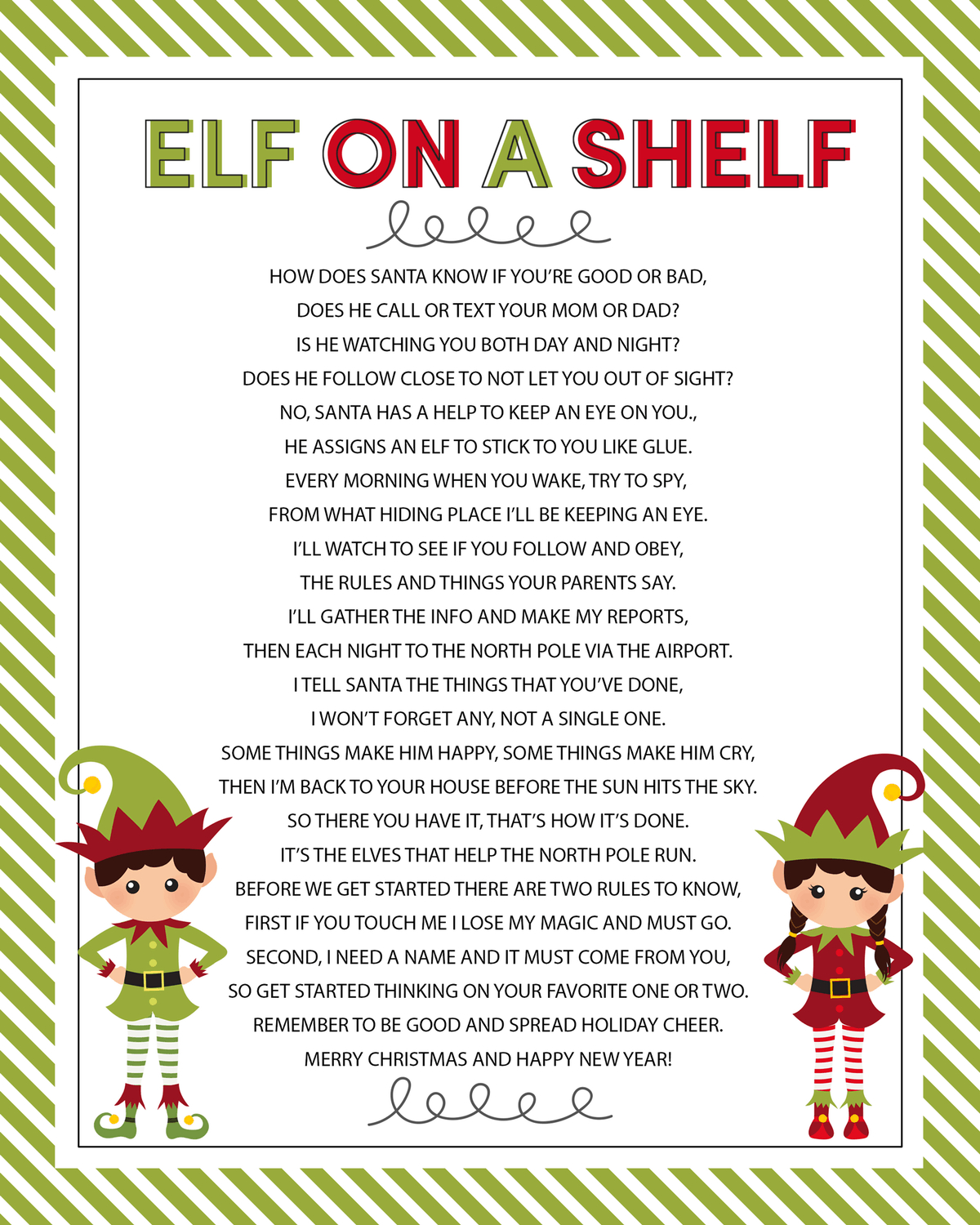 Elf On The Shelf Arrival Letter Poem – Let'S Diy It All – With regarding Story of Elf on the Shelf Printable