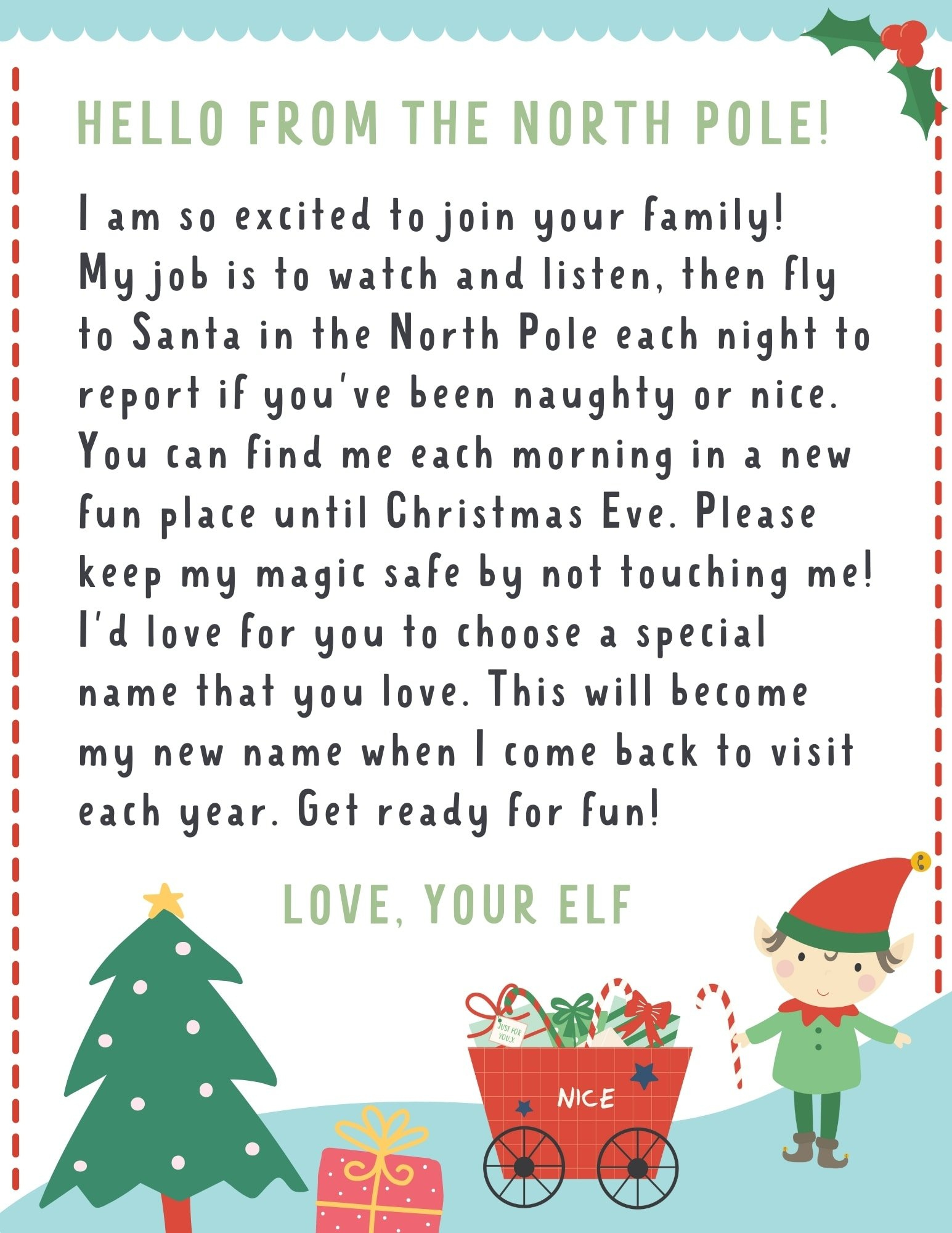 Elf On The Shelf Letter {4 Free Printables!} - Make Life Lovely inside Elf On The Shelf Printable Letter Free