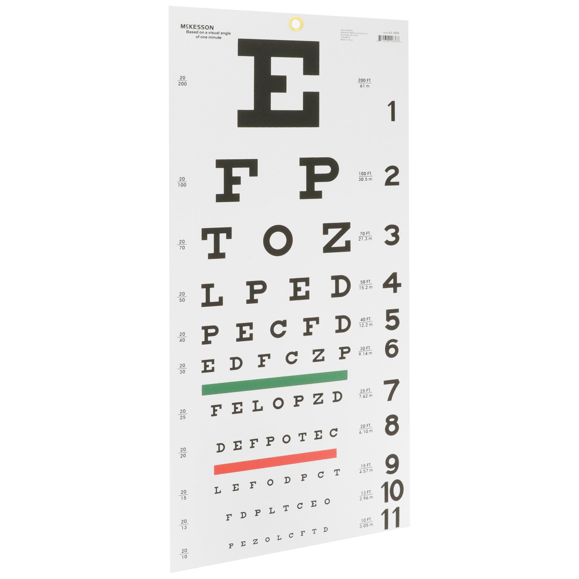 Eye Chart Mckesson 20 Foot Distance Acuity Test - Mckesson in 20 Foot Eye Chart Printable