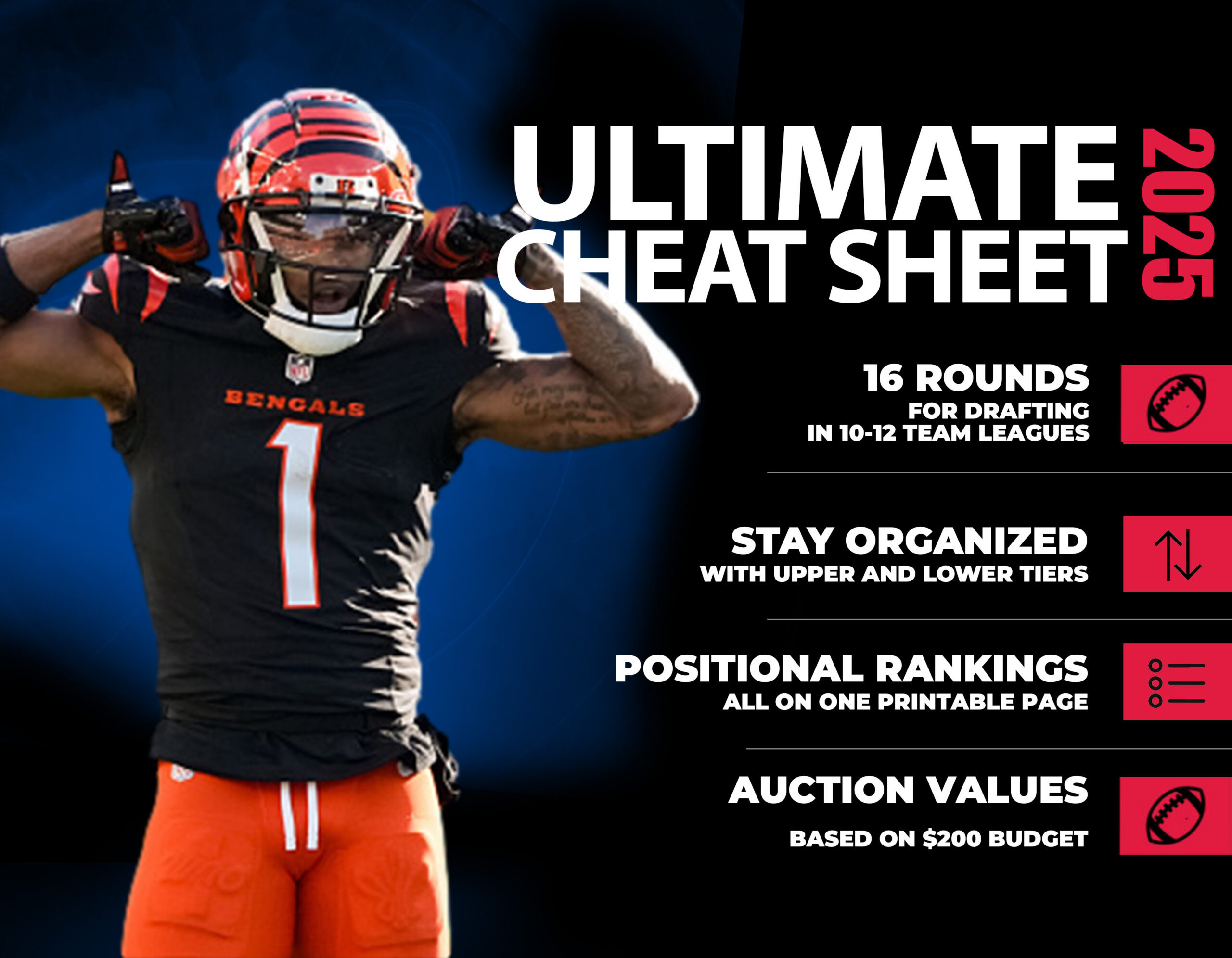 Fantasy Football Cheat Sheet - 2025 Printable Pdf For All Draft regarding 1 Page Printable 2026 Top 100 Fantasy Football Running Backs