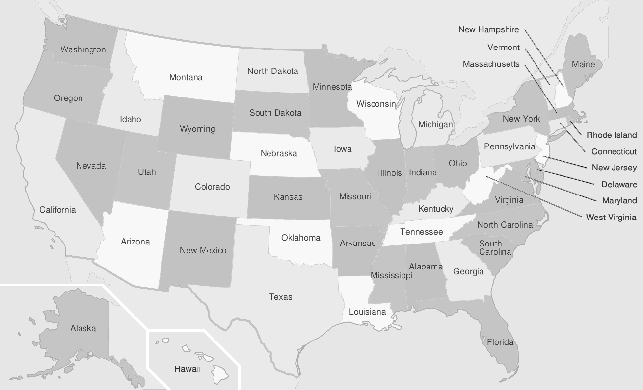 File:map Of Usa Showing State Names Greyscale - Wikimedia Commons throughout Printable Map of the United States with State Names