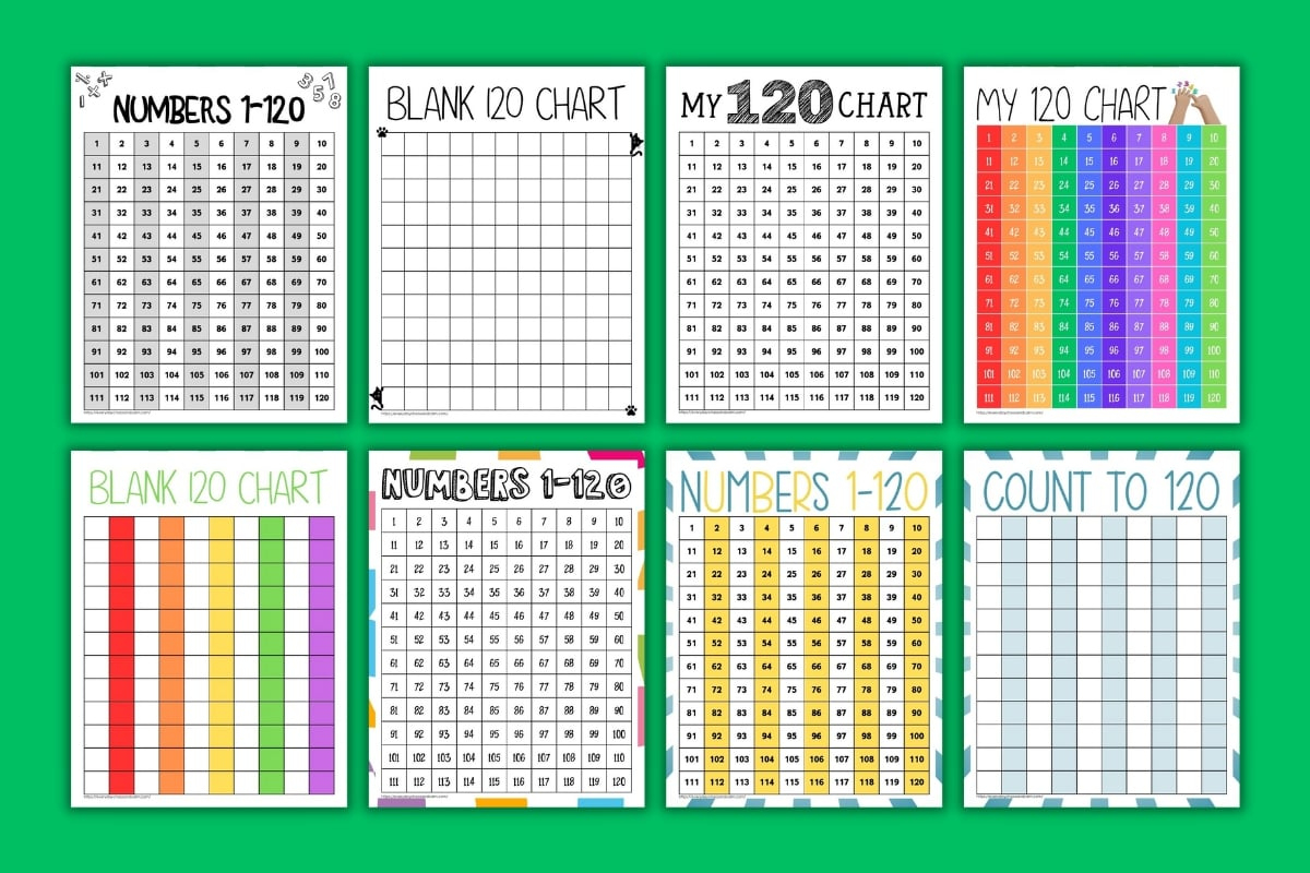 Free 120 Chart Printable For Kids intended for 1-120 Chart Printable 4 to Page