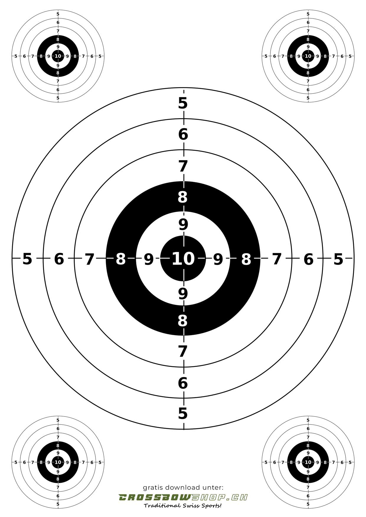 Free A4 Crossbow Target To Print – Multi Type inside Print Free Printable Archery Targets